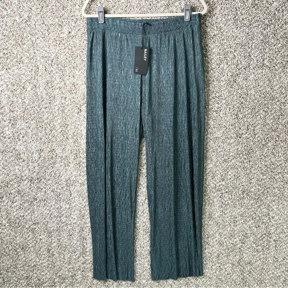 Bailey 44 Pants Women’s Large Teal Crinkle Textured High Waisted Flowy NWT - Picture 1 of 6